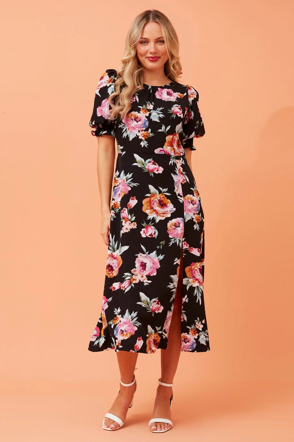 PEYTON FLORAL MIDI DRESS