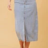 NAT DENIM MIDI SKIRT