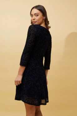 CAMILA FLOCKING PRINT LACE SHORT DRESS -Female Clothing Store 81874fcf82150fd7f8fab03092325394