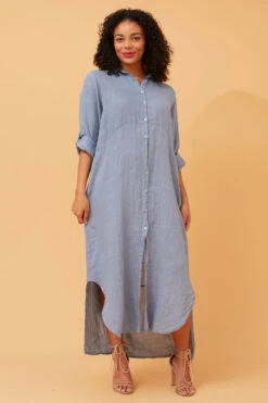 KIMMY BUTTON FRONT LINEN SHIRT DRESS -Female Clothing Store 82f147877dca2a233a65cb445ed635fa