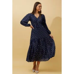 CRYSTELLE TEARDROP FOIL PRINT MAXI DRESS -Female Clothing Store 83653604a6a36f1e1bcbeac1874bc491