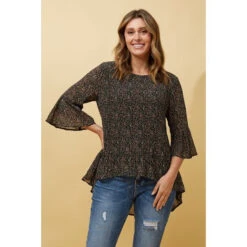 NANCY PLEATED HI LOW HEM TOP -Female Clothing Store 83ec0e31b898a6ef7b5158db04907dc2