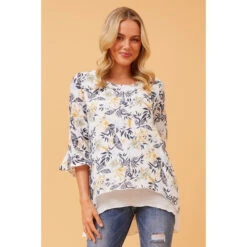 RUMI DOUBLE LAYER FLORAL TOP -Female Clothing Store 845449123263873075004cb0e5c10a98