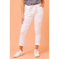 JANJA SEQUIN PATCHWORK PRINT JOGGERS -Female Clothing Store 84b1c9018f1f9f8904c4cc232d795584