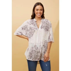 VIRGINIA ANIMAL PRINT HI LOW HEM TOP -Female Clothing Store 872160efcea440866a5ae88159217766