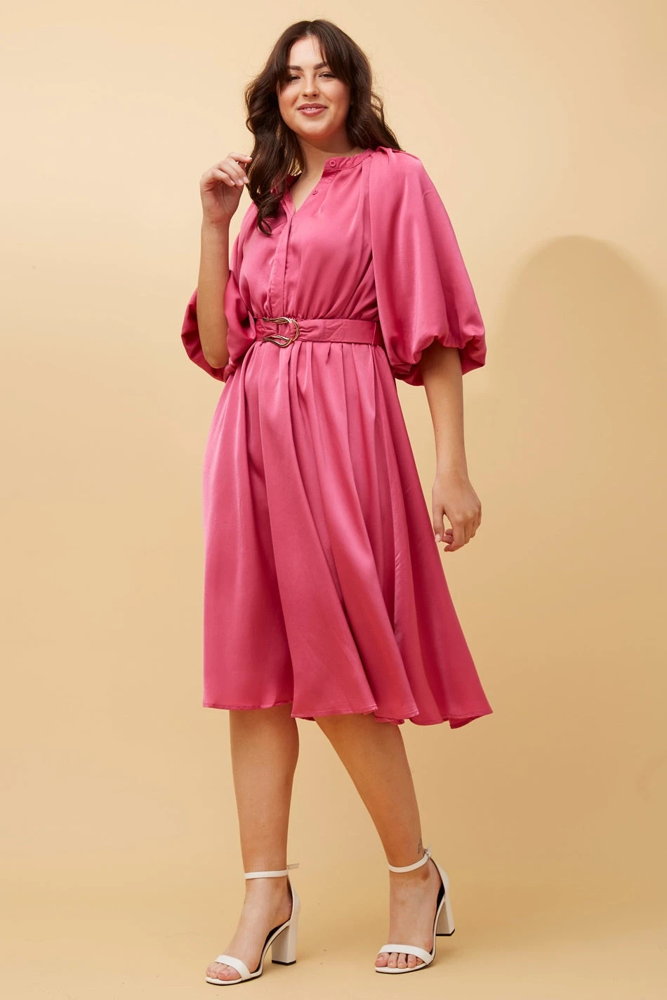 QUEENIE SATIN MIDI DRESS 7 QUEENIE SATIN MIDI DRESS - Image 7