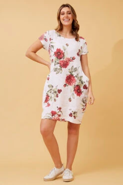 MESSINA FLORAL LINEN SHORT DRESS -Female Clothing Store 8835d34f64cd713cfdfd6d9657b2dc19