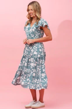 LISDON FLORAL TIERED MIDI DRESS -Female Clothing Store 884f319bc8a6f024fe6aa2726d5b2ad9