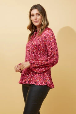 PETA ANIMAL PRINT PLEATED BLOUSE -Female Clothing Store 88dc303f51f478a176ea0e0ca5ada822