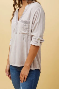 VELAR FOIL PRINT POCKET TOP -Female Clothing Store 8eb0272da2573866998440c61b4095a5