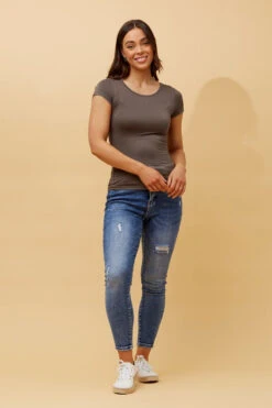 BASIC SHORT CAP SLEEVE TOP -Female Clothing Store 8f06f8ac0508c900e8805b4590192dda