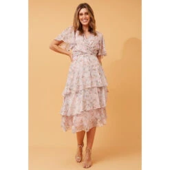 WINDSOR FLORAL RUFFLE LAYERED DRESS -Female Clothing Store 90a190a482066aa3552bbb55473d17c9
