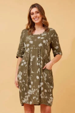 PISA LINEN FLORAL SHORT DRESS -Female Clothing Store 911f8047d43badf2dfa65d0cda306ae8