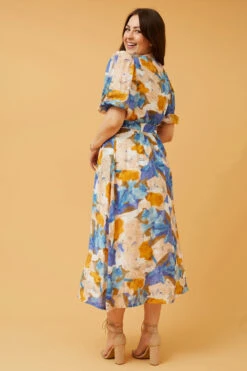 KATINA FLORAL BELTED MIDI DRESS -Female Clothing Store 91530fa36d51097e1f7172e451552d21