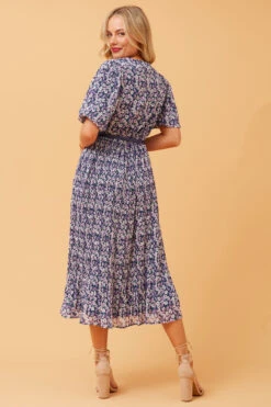 EDINA PLEATED FLORAL MIDI DRESS -Female Clothing Store 94385f8e48e23d52489c860a9bb7c578