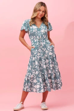 LISDON FLORAL TIERED MIDI DRESS -Female Clothing Store 94f521c67cb7564c8f4b87fa0ce5d1ba