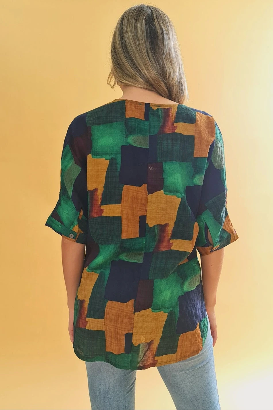 TARA ABSTRACT PRINT HI LOW HEM TOP - Image 6