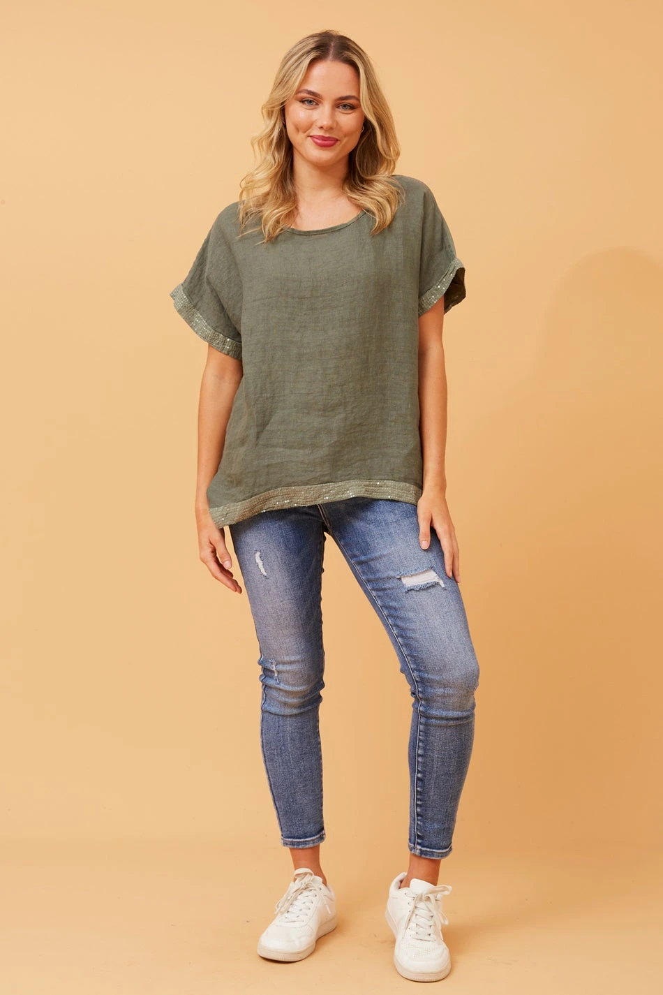 SOULA SEQUIN LINEN TOP 9 SOULA SEQUIN LINEN TOP - Image 9