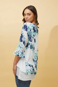 RUMI DOUBLE LAYER FLORAL TUNIC TOP -Female Clothing Store 96223b11716a66325f0ec9cf622042cb