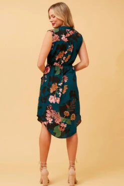 AMY FLORAL ZIP FRONT DRESS -Female Clothing Store 977ff70e35e6114b76f1afc65f07dd53