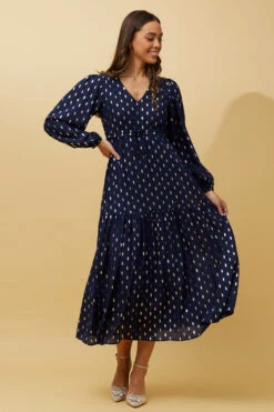 CRYSTELLE TEARDROP FOIL PRINT MAXI DRESS -Female Clothing Store 97d23053a4a078e92569e44cffbcdad9