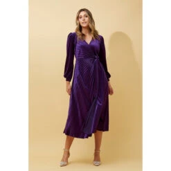 KENNEDY WRAP FRONT PLEATED VELVET MIDI DRESS 29 KENNEDY WRAP FRONT PLEATED VELVET MIDI DRESS -Female Clothing Store 984b830432bebb18386ea7bd15e2335c