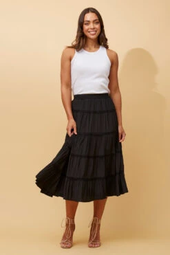 LUCIENE LACE TIERED MIDI SKIRT -Female Clothing Store 995b291ab9404fa992868fef136ee3b4