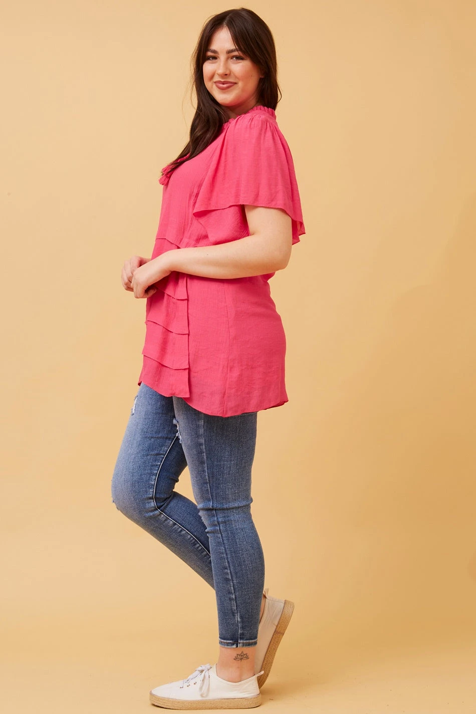 COLLETTE FRILL NECK TOP 9 COLLETTE FRILL NECK TOP - Image 9