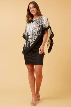 KYLIE LEOPARD COLD SHOULDER DRESS