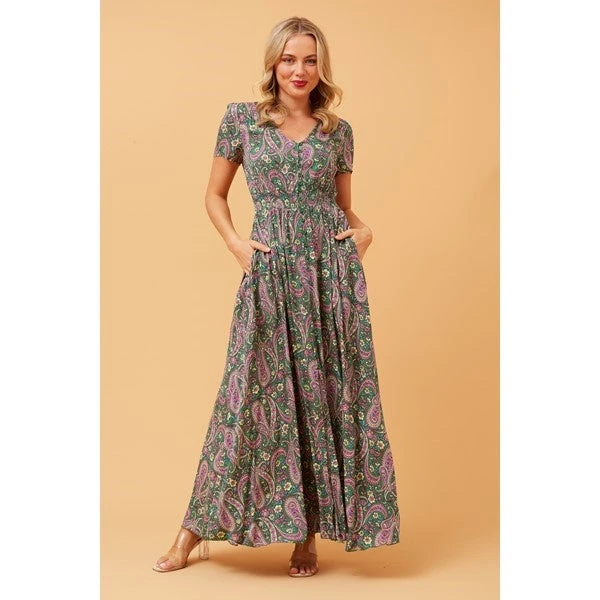 MEGAN PAISLEY BOHO MAXI DRESS 8 MEGAN PAISLEY BOHO MAXI DRESS - Image 8