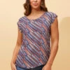 SHELLY ABSTRACT PRINT TOP