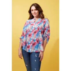FLORAL PLEATED BLOUSE -Female Clothing Store a00676f0c40e300fcf43f60c93c091ab