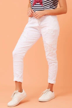 JANJA SEQUIN PATCHWORK PRINT JOGGERS -Female Clothing Store a095e363fe5c32eb473d0b487fd2fd50