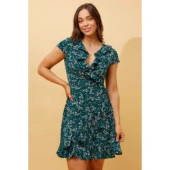 FRIDA FLORAL MOCK WRAP DRESS -Female Clothing Store a453eacdd4f27faf4096c5c0804826dd