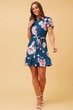 OLIVE FLORAL SHIRT DRESS -Female Clothing Store a48505cbf7a680b93f11d96527ad96b9