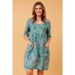 PISA FLORAL LINEN DRESS -Female Clothing Store a597be4c846b76198ea54d2971fed264