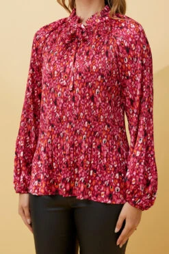 PETA ANIMAL PRINT PLEATED BLOUSE -Female Clothing Store a66941e26763c9396c7e70d5469986c2