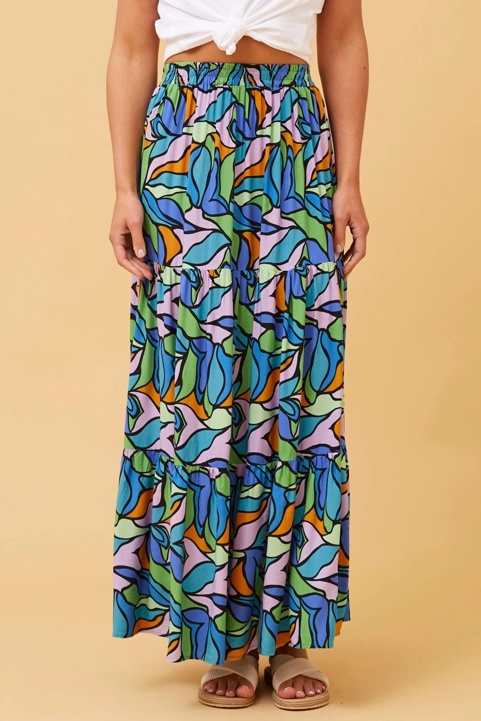 DORIAN ABSTRACT PRINT MAXI SKIRT 3 DORIAN ABSTRACT PRINT MAXI SKIRT - Image 3