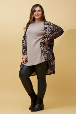 AIDEN ANIMAL PRINT WATERFALL CARDIGAN