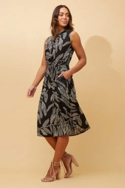FILOMENA LEAF PRINT MIDI DRESS -Female Clothing Store a9dcb973a35f340eedd8c5a5865fad86