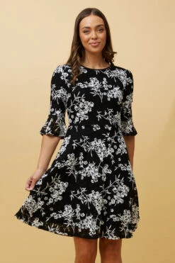 BLOOM FLORAL FRILL SLEEVE SHORT DRESS -Female Clothing Store ac86be9bee93b35ec75be91e6b0669eb