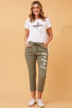 JANJA SEQUIN STAR PRINT JOGGERS -Female Clothing Store adce9a6fd6bf6223b797ec655aef9738