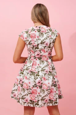 ZHALA FLORAL ZIP FRONT DRESS -Female Clothing Store adcfbc334cb0b48efd73b9b892f662d5