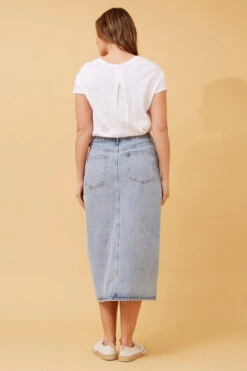 NAT DENIM MIDI SKIRT -Female Clothing Store ae94663915ff78bef93f1c6ee7e3616a