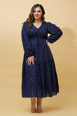 CRYSTELLE GOLD FOIL PRINT MAXI DRESS -Female Clothing Store b0e09f2ea45a6a7341f5c7e6b1033ced