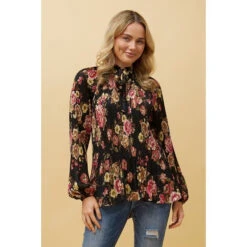 PETA FLORAL PLEATED BLOUSE -Female Clothing Store b2266ba467a658a01dc8f3686f90f071