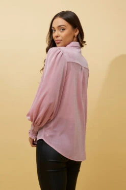 BESSIE LONG BALLOON SLEEVES GLITTER SHIRT -Female Clothing Store b2e6bc1fb53db2d70da77066035ac1ea