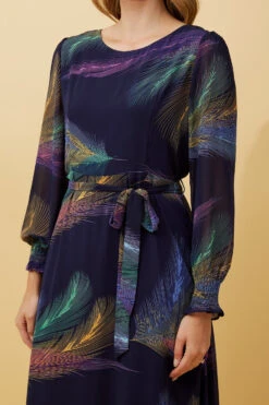 PRISCILLA FEATHER PRINT DRESS -Female Clothing Store b45c0a2b42953165c6d8a9f6d1e986c0