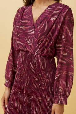 ZANETTA ABSTRACT PRINT TIERED PLEATED MIDI DRESS -Female Clothing Store b5c94e7517e12c5358ef0f8a9ec377b3