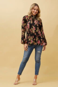PETA FLORAL PLEATED BLOUSE -Female Clothing Store b68b60545042c18d42eea7ff9142d4df